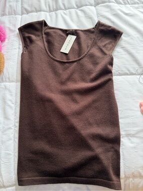 Brandy Melville Brown Scoop Neck Knit Tank